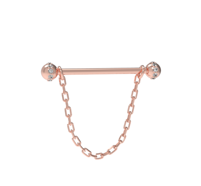 Gold Piercing Barbell with Cubic zirconia 565110fb-16-1.2-3.4