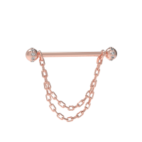 Gold Piercing Barbell with Cubic zirconia 566110fb-16-1.2-3.4