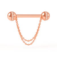 Gold Piercing Barbell with Cubic zirconia 570110fb-16-1.2-3.4