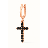 Mono earring gold Cross with cubic zirconia 223110fb