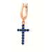 Mono earring gold Cross with Sapphire 223110CАПФ
