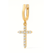 Mono earring gold Cross with cubic zirconia 223120fb