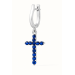 Mono earring gold Cross with Sapphire 223130CАПФ