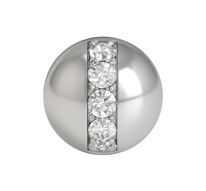 Gold Piercing Barbell with Cubic zirconia 570130fb-16-1.2-3.4. Photo-N]