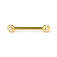 Gold Piercing Barbell with Cubic zirconia 564120fb-16-1.2-3.4
