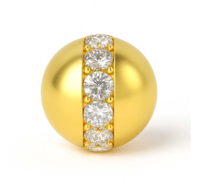 Gold Piercing Barbell with Cubic zirconia 564120fb-16-1.2-3.4. Photo-N]