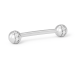 Gold Piercing Barbell with Cubic zirconia 564130fb-16-1.2-3.4