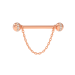 Gold Piercing Barbell with Diamonds 565110DB-16-1.2-3.4