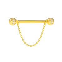 Gold Piercing Barbell with Diamonds 565120DB-16-1.2-3.4