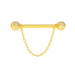 Gold Piercing Barbell with Diamonds 565120DB-16-1.2-3.4