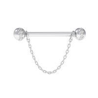 Gold Piercing Barbell with Diamonds 565120DB-16-1.2-3.4
