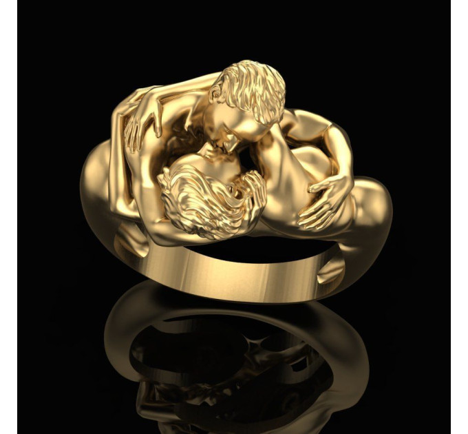 Кольцо золотое Поцелуй 101120-1