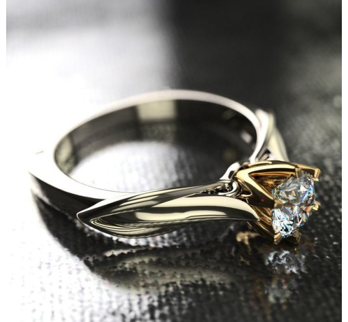 Кольцо для помолвки с муассанитом 102130М-750