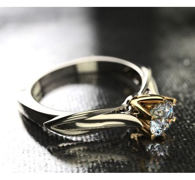 Кольцо для помолвки с муассанитом 102130М-750