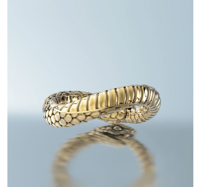 Кольцо золотое Змейка 104110