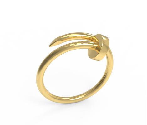 Ring Nail made of gold 585 and 750 assay value