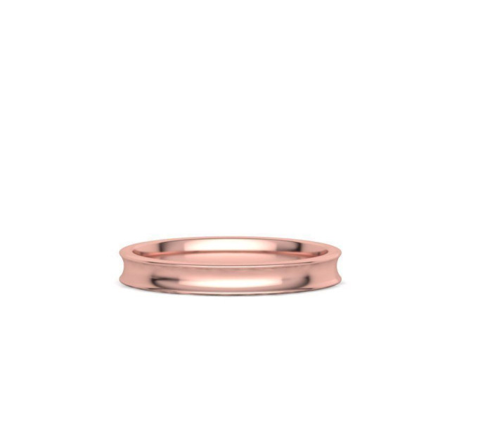 Gold concave wedding ring comfortable fit 128110-3