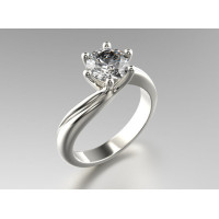 Gold engagement ring with cubic zirconia 134130fb-6,3