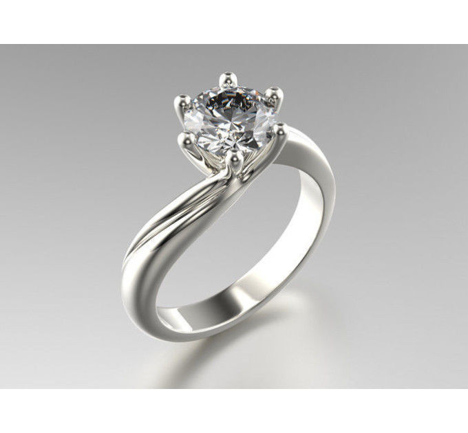 Gold engagement ring with cubic zirconia 134130fb-6,3