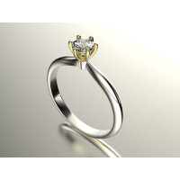 Gold engagement ring with cubic zirconia 135130фб-6,5