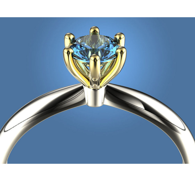 Кольцо для помолвки золотое с фианитом 135130фб-6,5