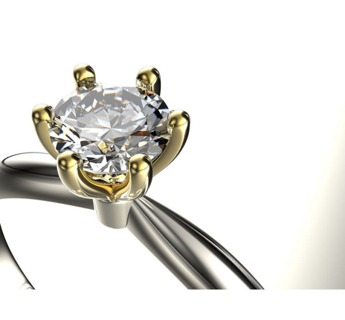 Gold engagement ring with cubic zirconia 135130фб-4,5