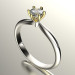 Gold engagement ring with cubic zirconia 135130фб-4,5