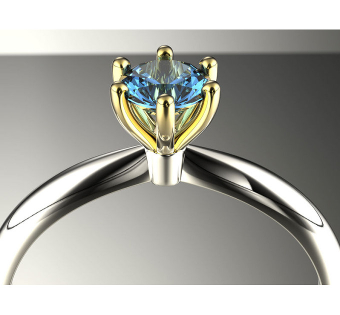 Кольцо для помолвки золотое с фианитом 135130фб-3,5