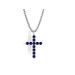 Golden cross with sapphires 804110САПФ