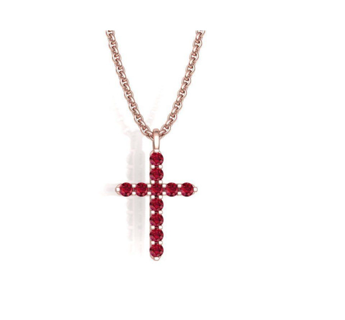 Golden cross with rubies 804130Р