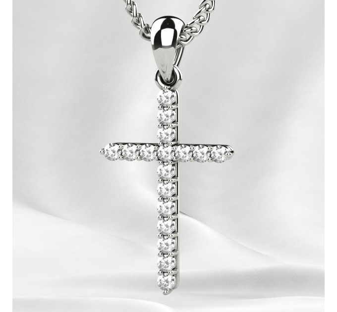 Golden cross with emeralds 803130СМАР