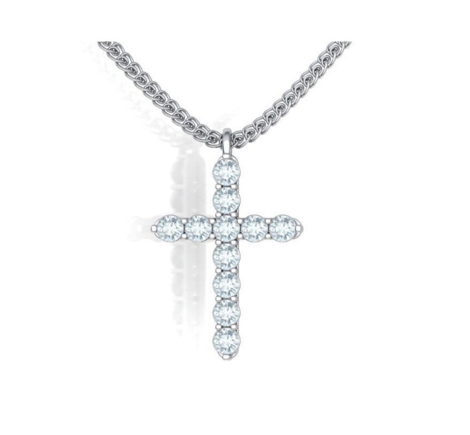 Golden cross with мoissanite 805130М
