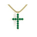 Golden cross with emeralds 805110СМАР