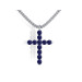 Golden cross with sapphires 805110САПФ