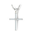 Gold cross with diamonds 806130ДБ