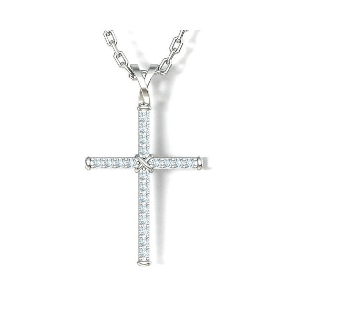 Gold cross with diamonds 806130ДБ