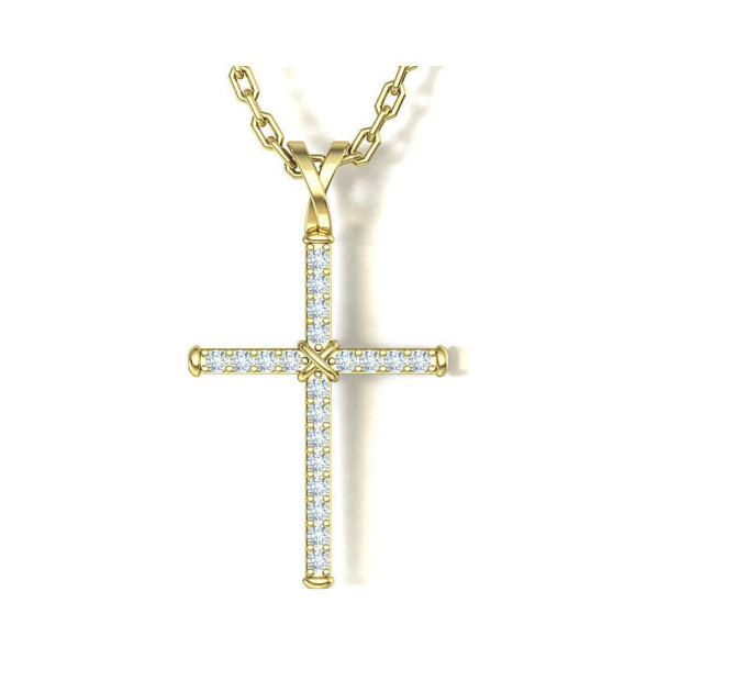 Golden cross with мoissanite 806120М