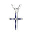 Golden cross with sapphires 806120САПФ