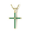 Golden cross with emeralds 806120СМАР