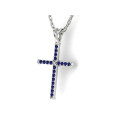 Golden cross with sapphires 806110САПФ