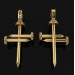 Golden cross Nail with diamonds 808120ДБ-1