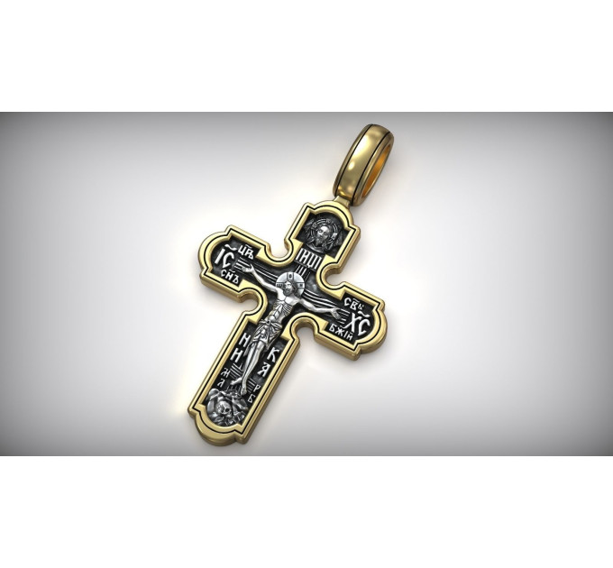 Хрестик срібний Розп'яття Православного Хреста Святої Олени Ісуса Христа 811241