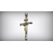 Silver cross with golden Crucifix Catholic 820130-232. - Crosses from Jewelry Arts. Photo No. 5