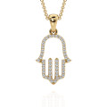 Gold pendant Hamsa Hand of Fatima 315120fDB-1