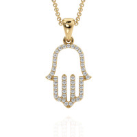 Gold pendant Hamsa Hand of Fatima 315120fDB-1