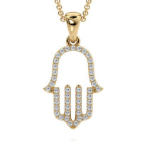 Gold pendant Hamsa Hand of Fatima 315120fDB-2