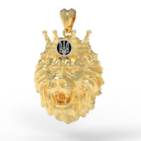 Gold Lion pendant with the Trident 324120tr