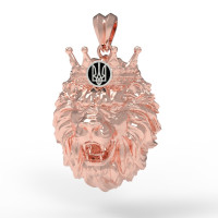 Gold Lion pendant with Trident 324110tr
