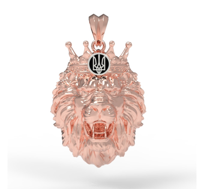 Gold Lion pendant with Trident 324110tr