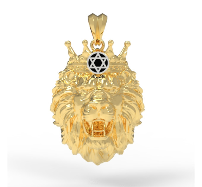 Gold Lion pendant with the Star of David 324120zd